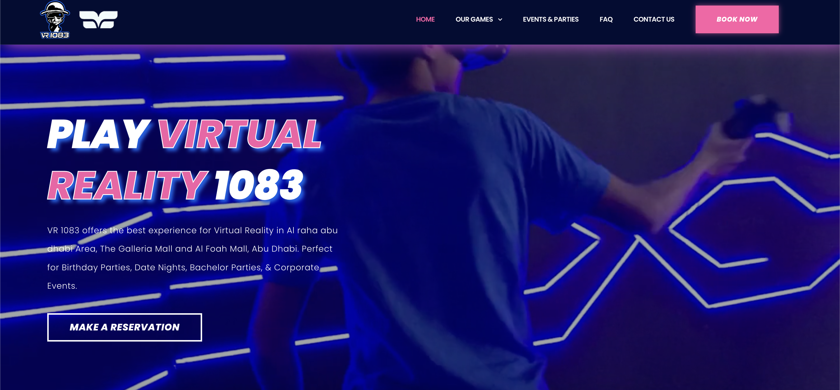 VR1083 VR entertainment and booking website